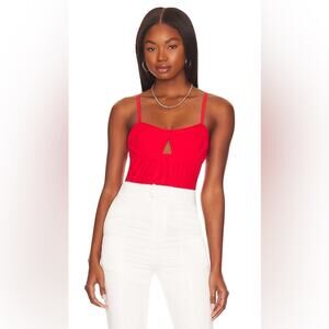 We Are HAH Under The Wire Bodysuit in Blood Orange S NWT